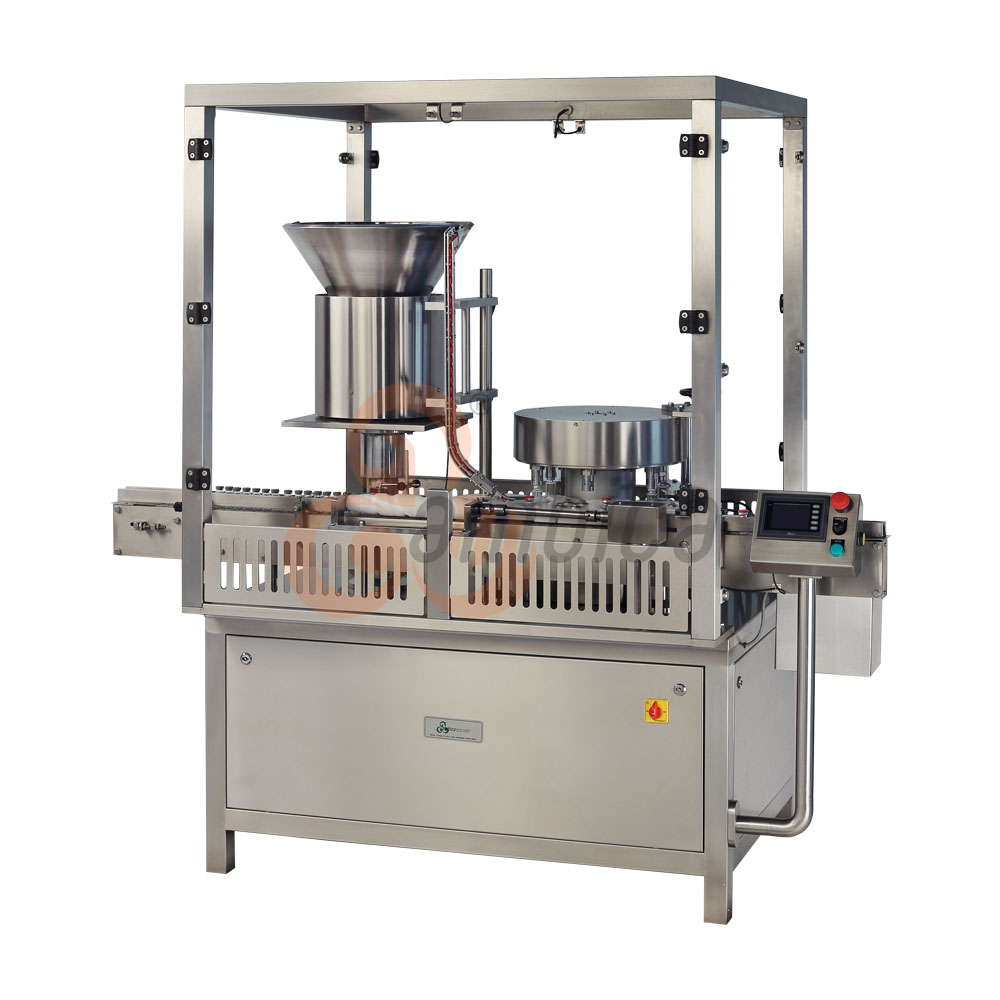 Automatic High Speed Advanced Vial Aluminum Cap Sealing Machines. Models: AHCS-R-350 and AHCS-R-450